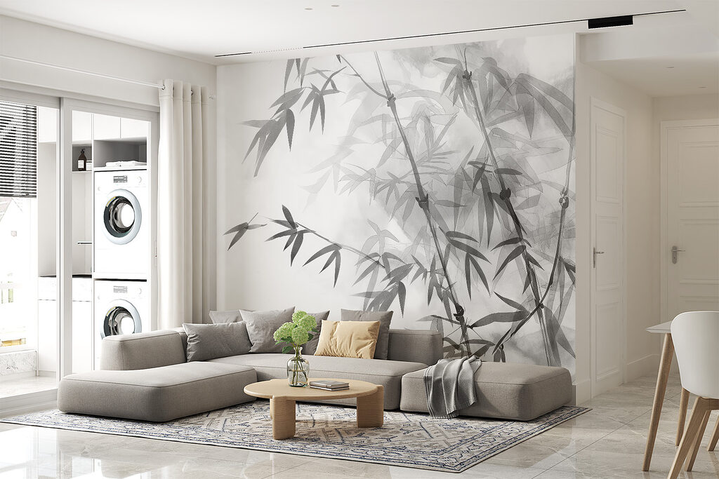 Bamboo leaves on a branch Bamboo leaves on a branch