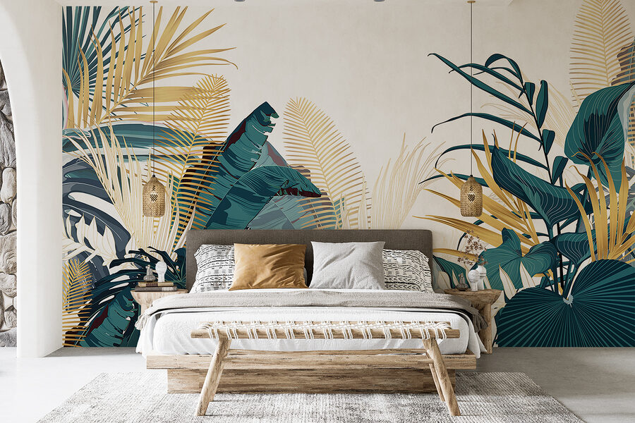 Wall murals Group of tropical plants