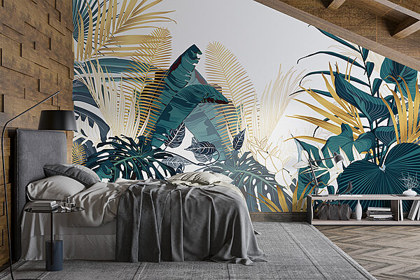 Wall murals Group of tropical plants Wall murals Group of tropical plants