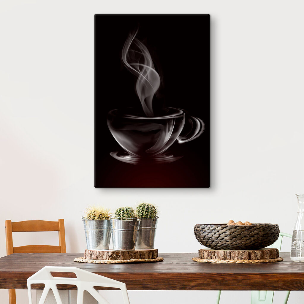 Glass cup with smoke