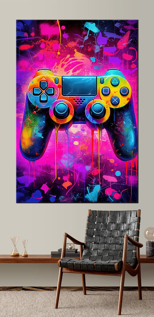 Colorful video game controller Colorful video game controller
