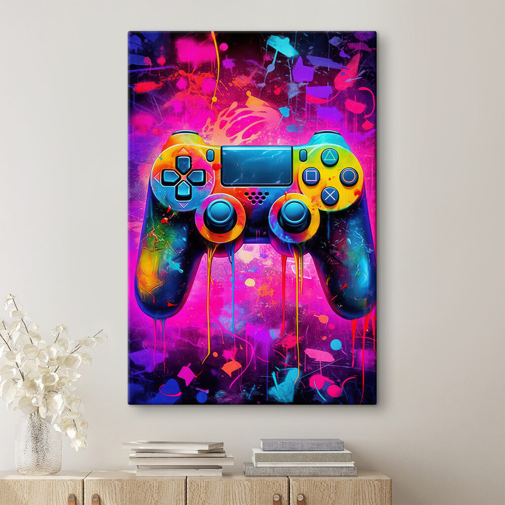 Colorful video game controller Colorful video game controller