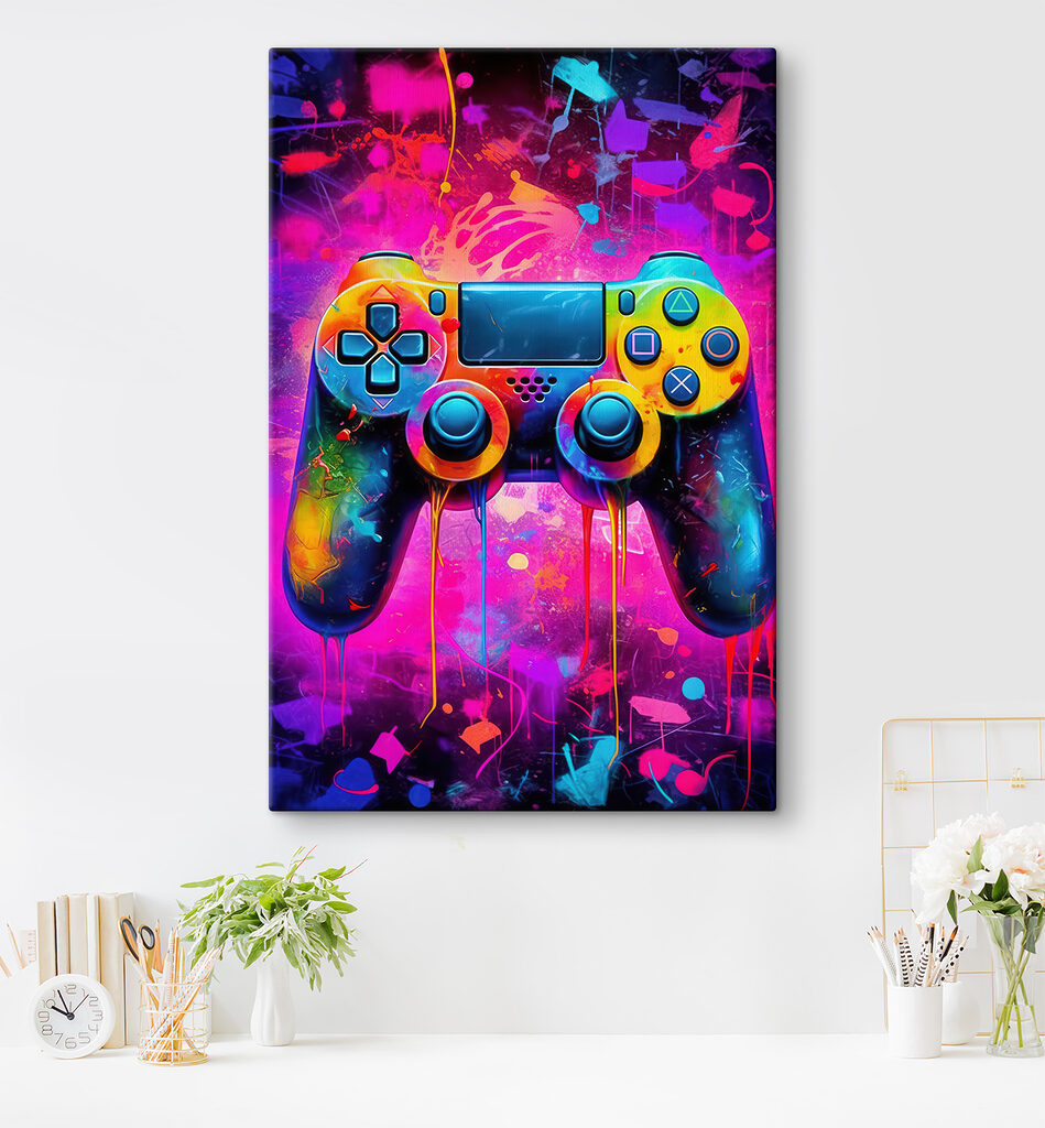 Colorful video game controller Colorful video game controller