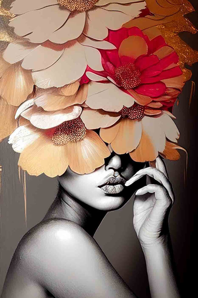 Woman with flowers on her head Woman with flowers on her head