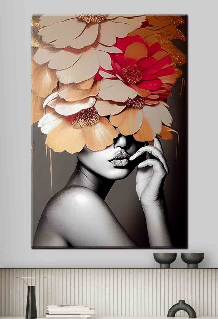 Woman with flowers on her head Woman with flowers on her head