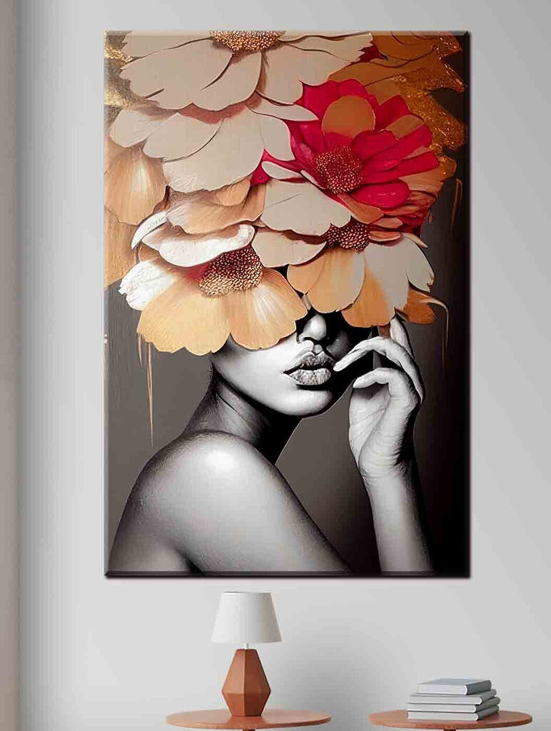 Woman with flowers on her head Woman with flowers on her head