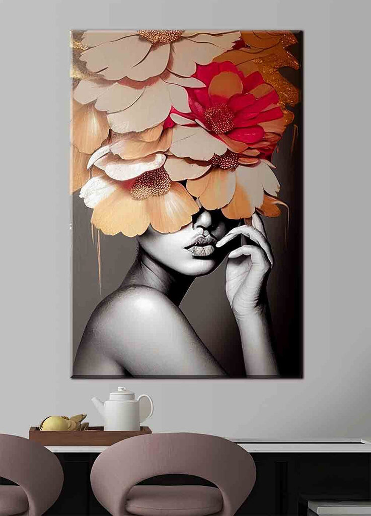 Woman with flowers on her head Woman with flowers on her head