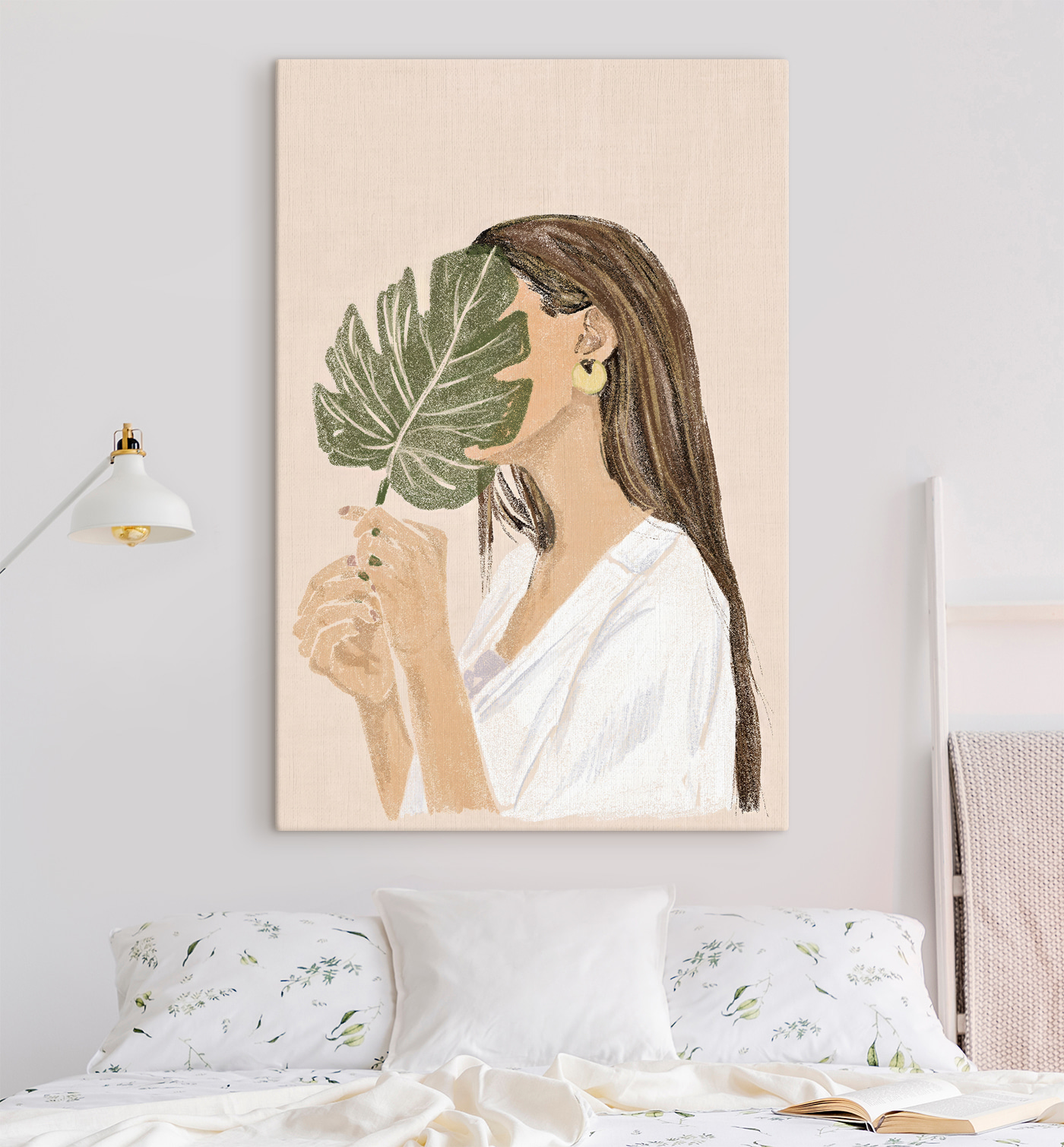 Woman holding a leaf Woman holding a leaf