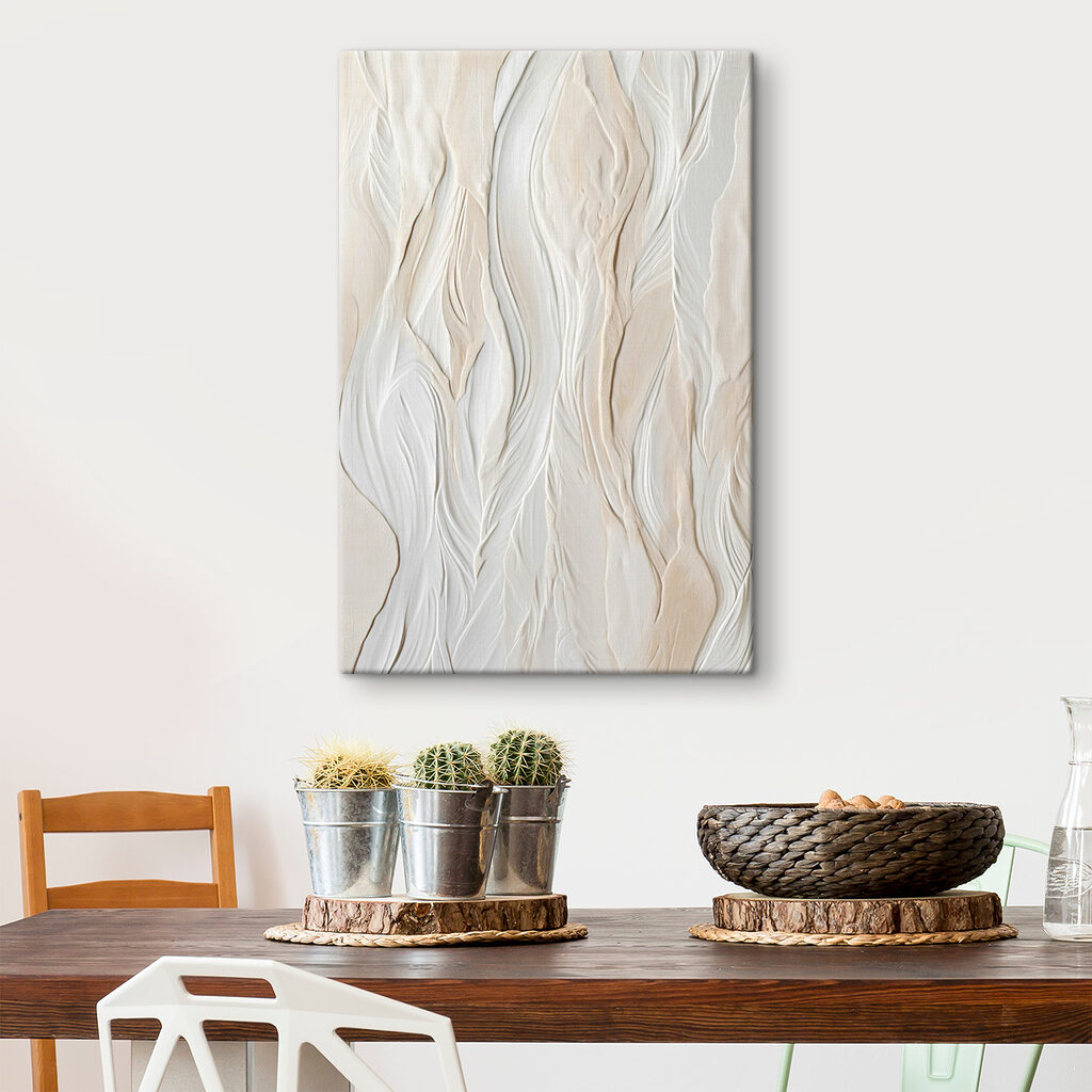 White wall with wavy lines