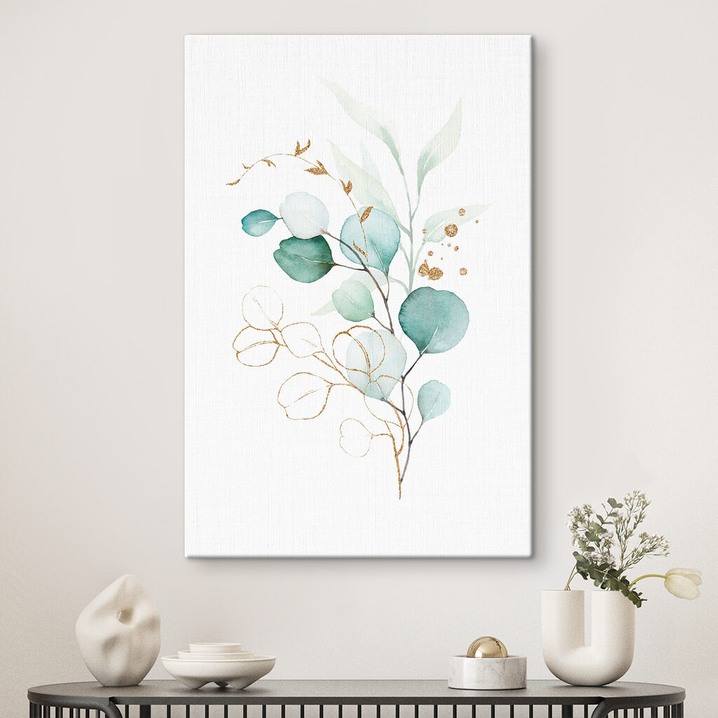 Watercolor painting of a branch with leaves Watercolor painting of a branch with leaves