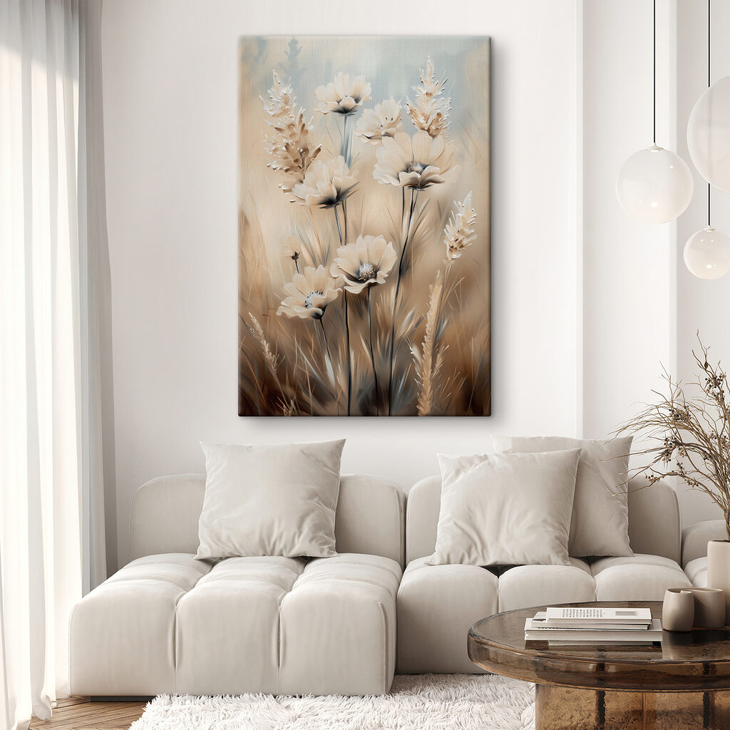 Painting of flowers and grass