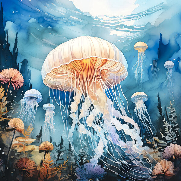 Painting of a jellyfish Painting of a jellyfish