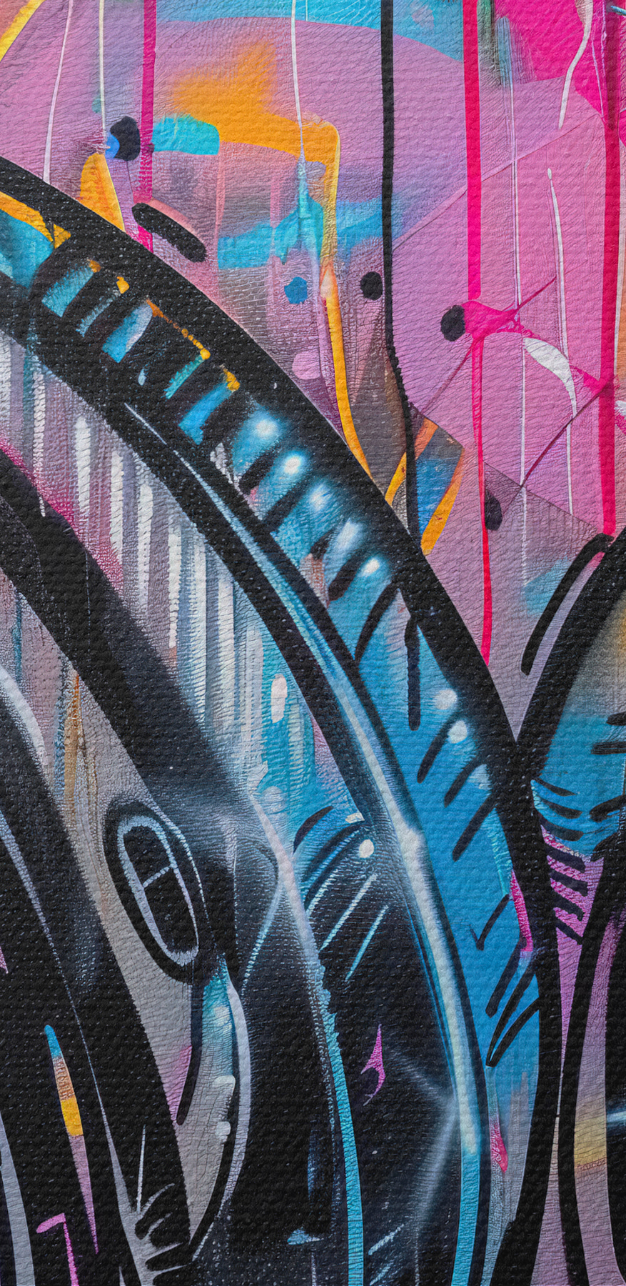 Fejhallgató graffiti a falon