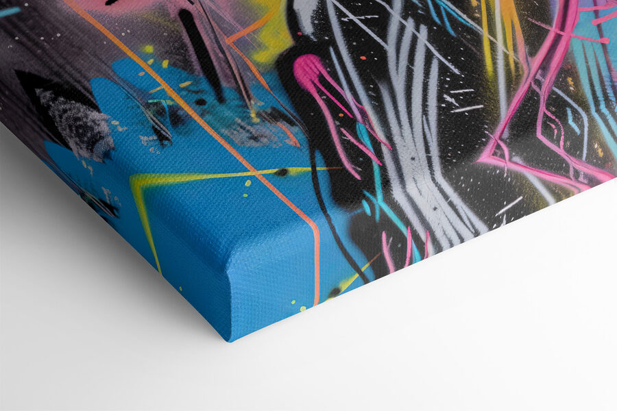Graffiti egy nő fejhallgatóval