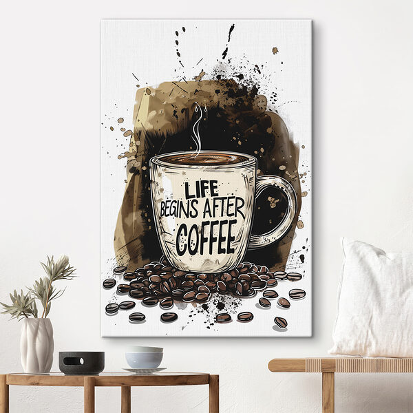 Coffee mug with a steamy liquid in it