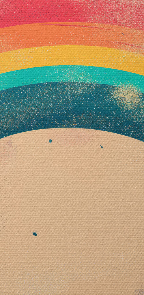 Rainbow and clouds in the sky