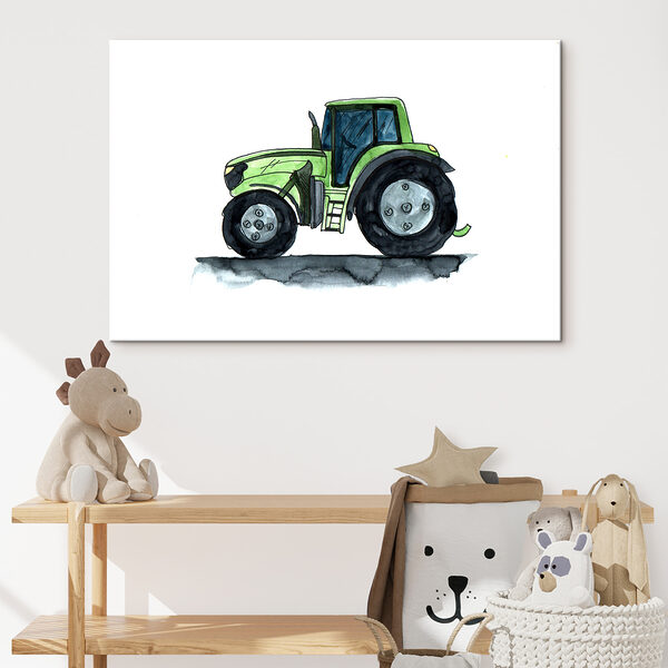 Zöld traktor nagy kerekekkel Zöld traktor nagy kerekekkel