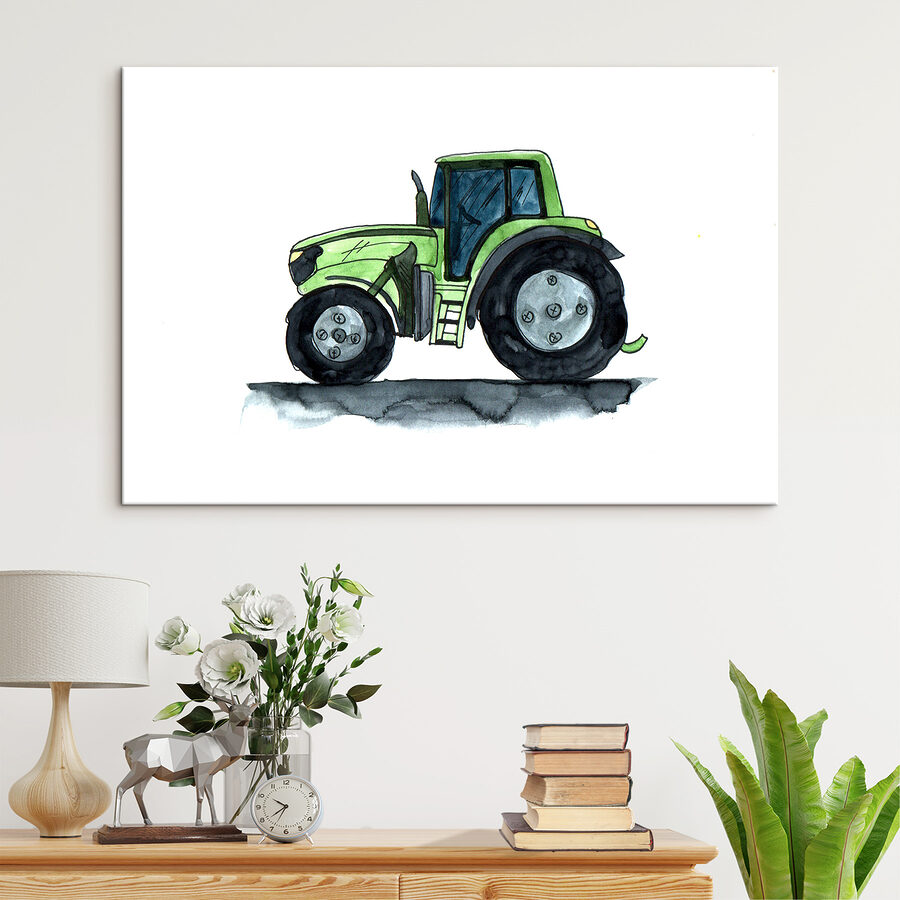 Vászonképek Zöld traktor nagy kerekekkel - Image 2