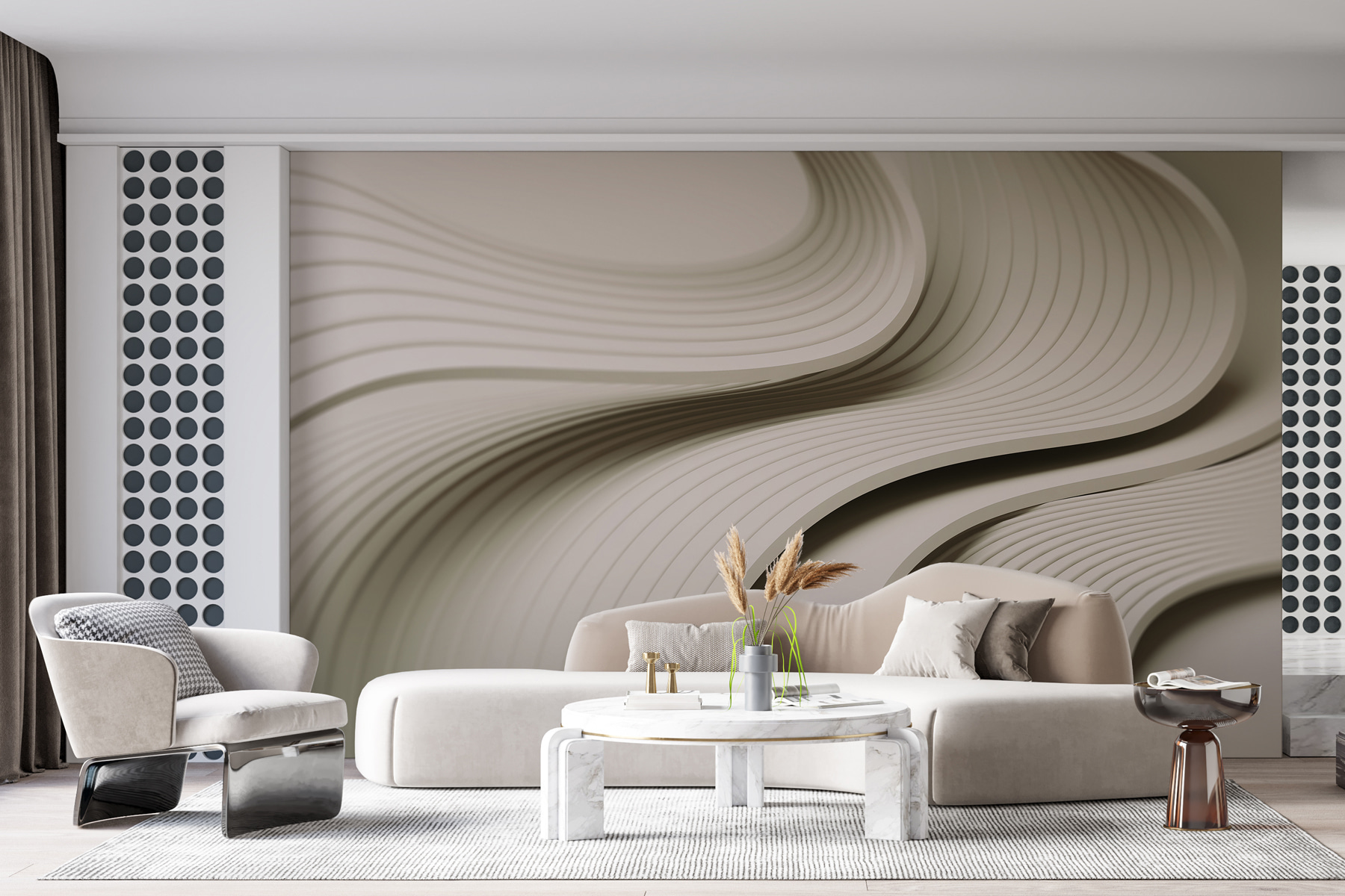 White and grey wavy lines