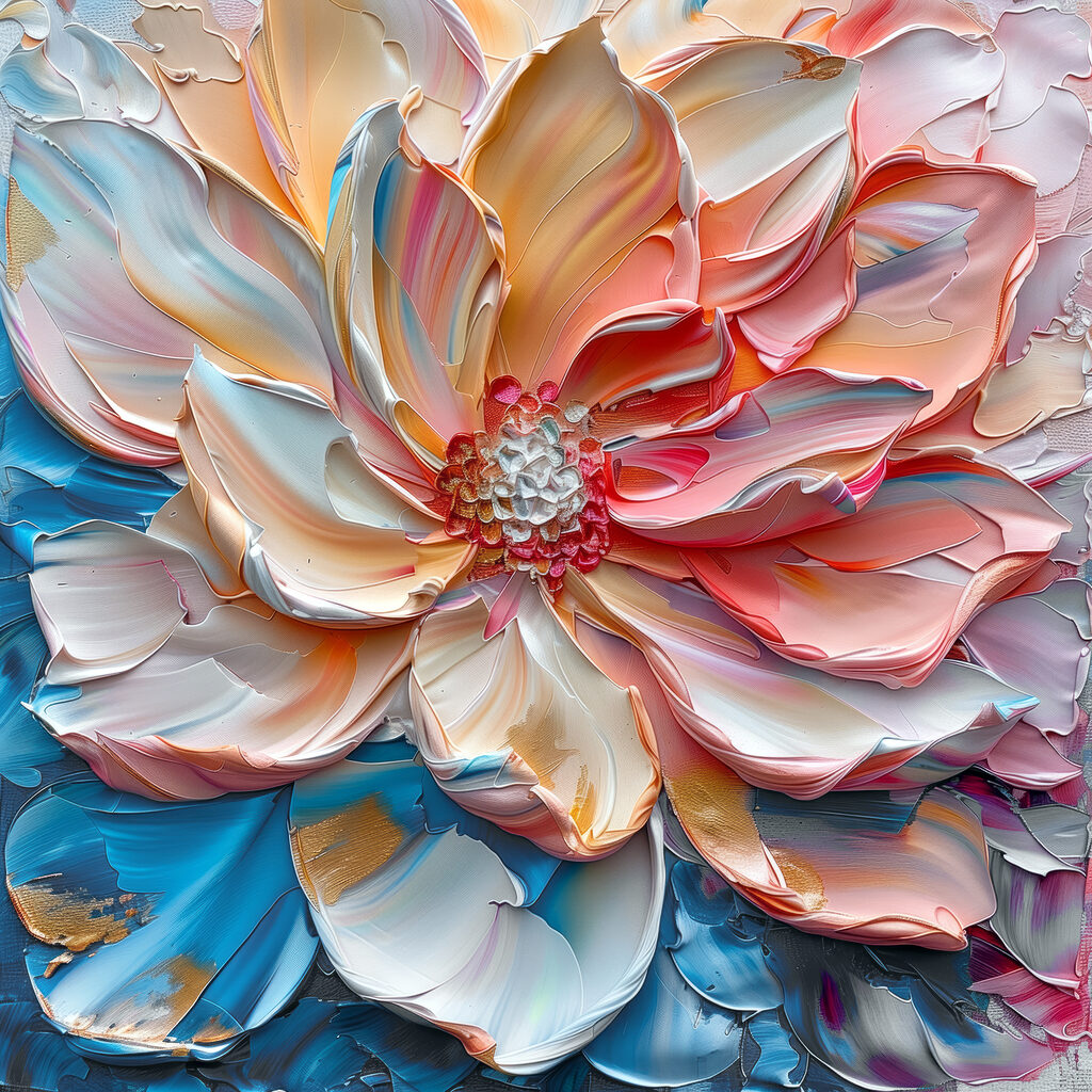 Colorful flower with flowing petals Colorful flower with flowing petals