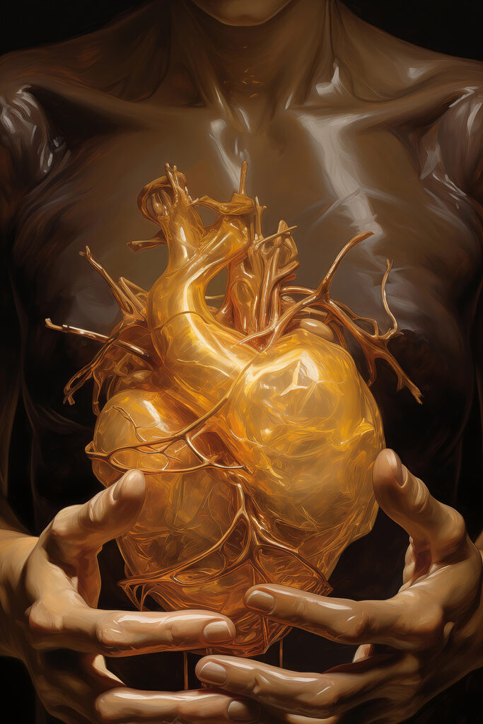 Person holding a human heart