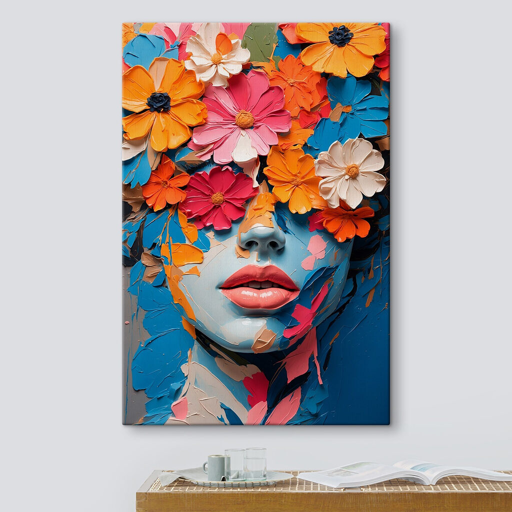 Face covered in flowers Face covered in flowers