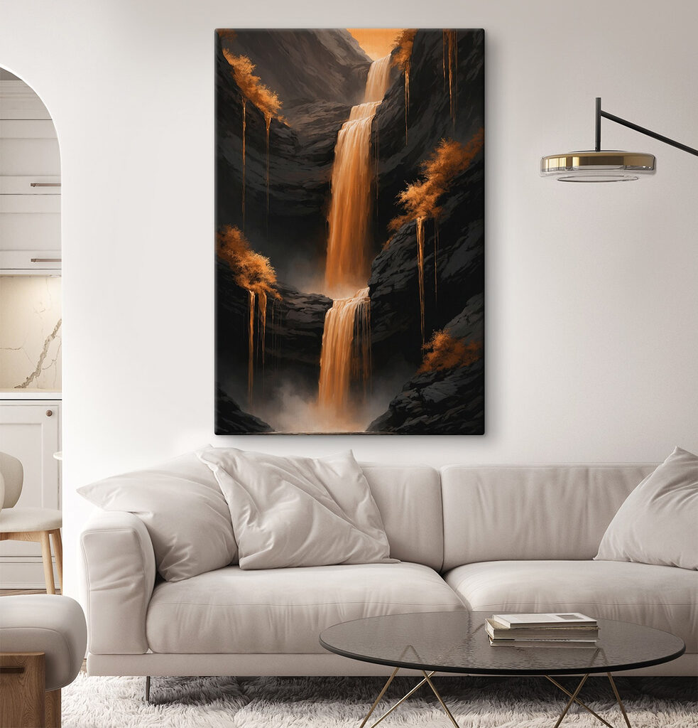 Waterfall in a rocky area