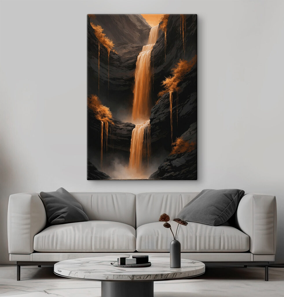 Waterfall in a rocky area