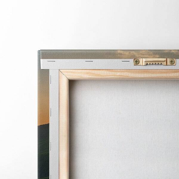 Sunset over a green hill