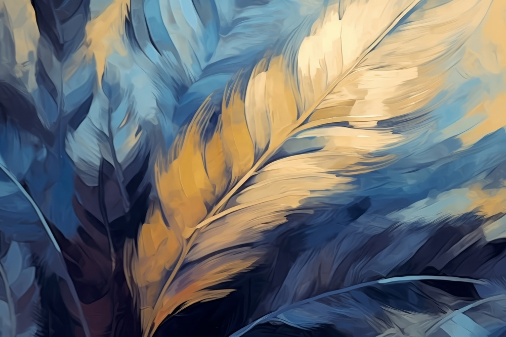 Colorful leaves in a dreamy style