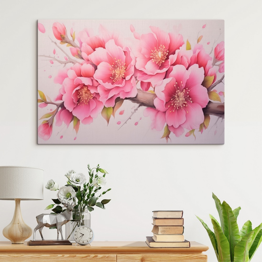 Painting of pink flowers Painting of pink flowers