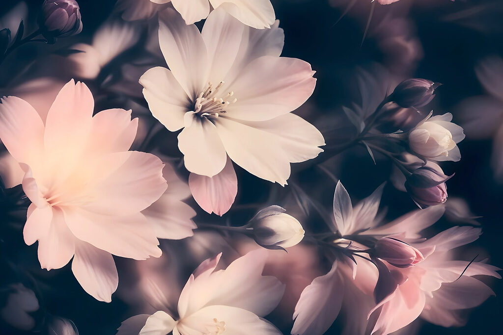 Delicate blossoms in soft shades Delicate blossoms in soft shades