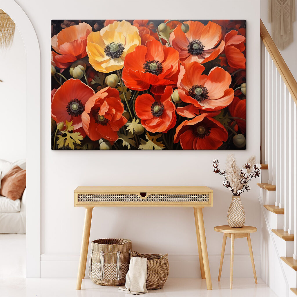 Vibrant poppies in full bloom Vibrant poppies in full bloom