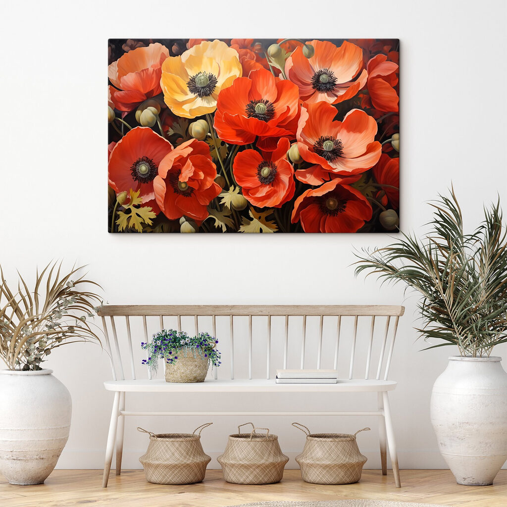 Vibrant poppies in full bloom Vibrant poppies in full bloom