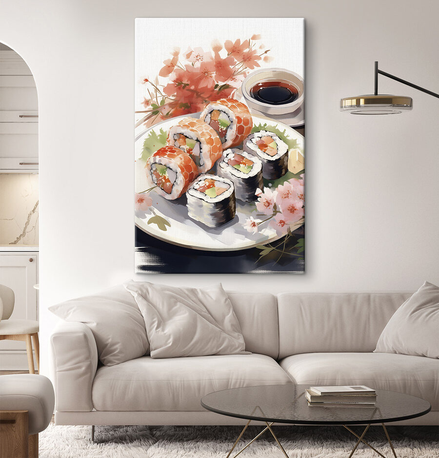 Tányér sushi és szósz