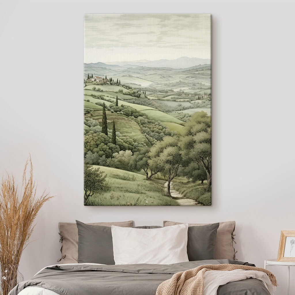 Landscape with trees and a house Landscape with trees and a house
