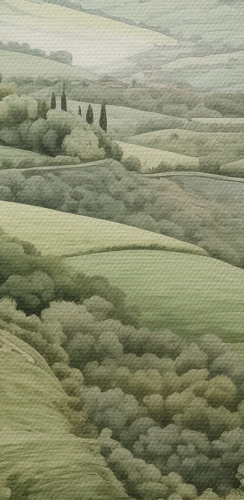Landscape with trees and a house Landscape with trees and a house