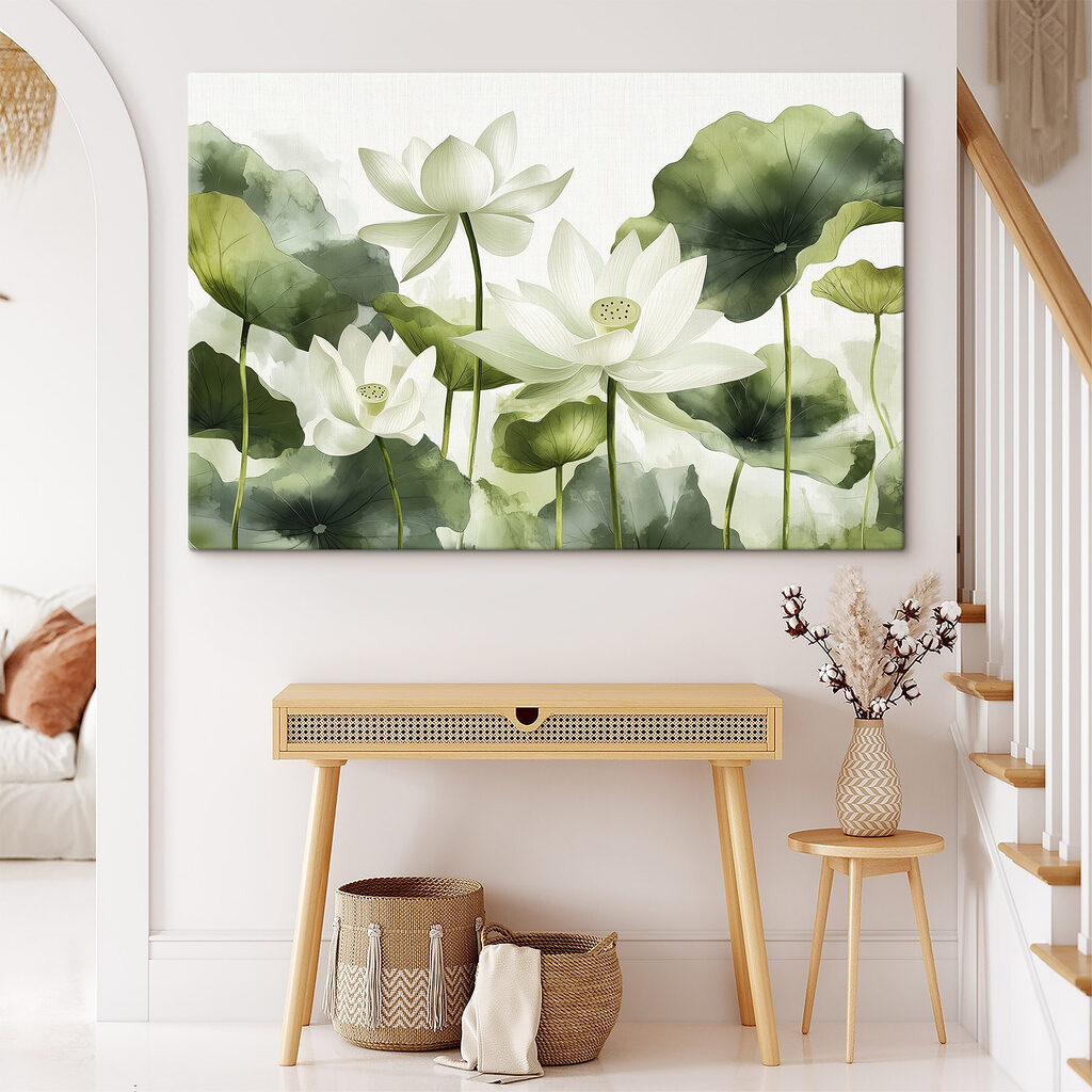 Group of white flowers with green leaves