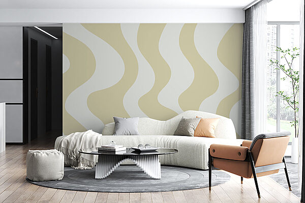Tan and white wavy lines