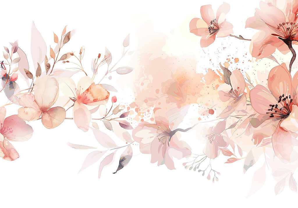 Painting of flowers and leaves