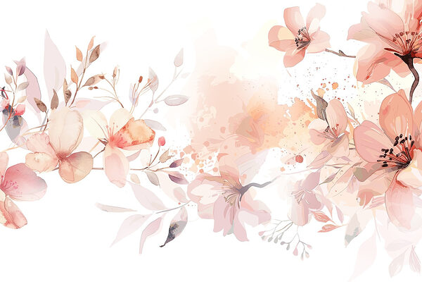 Painting of flowers and leaves