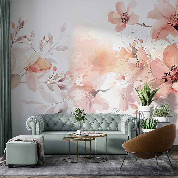 Painting of flowers and leaves