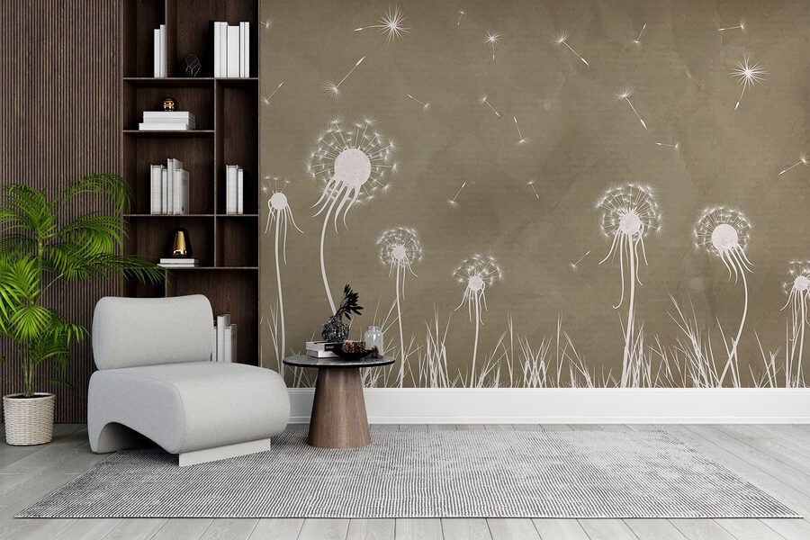 Dandelion flowers and grass Dandelion flowers and grass