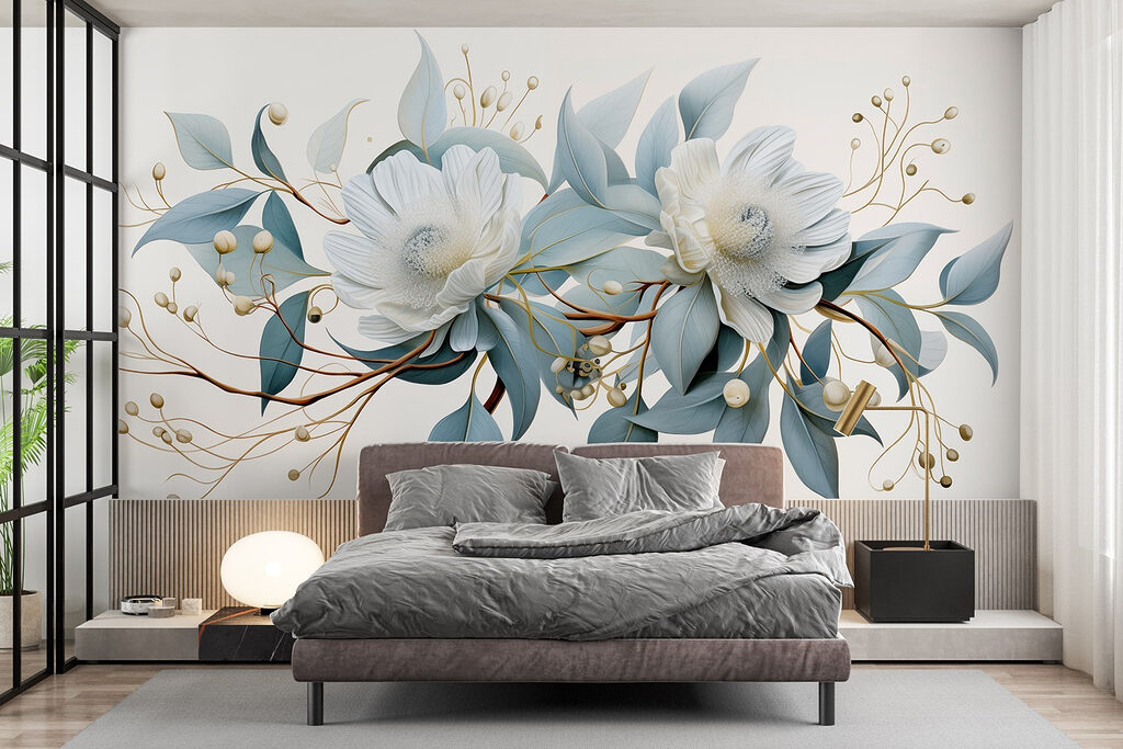 White flowers and leaves White flowers and leaves