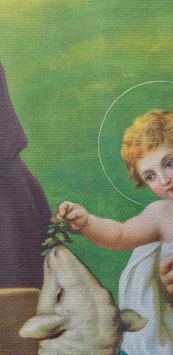 Festmény egy férfiról és egy nőről, akik egy kisbabát tartanak a kezükben Festmény egy férfiról és egy nőről, akik egy kisbabát tartanak a kezükben