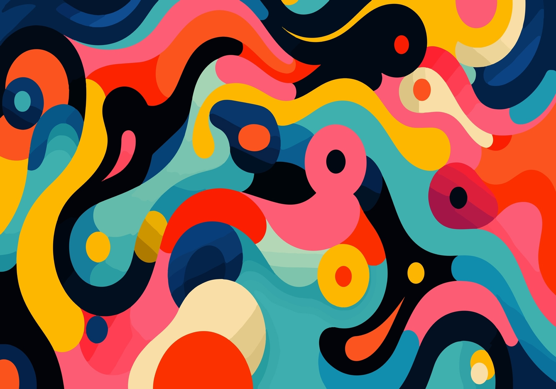 Colorful pattern with circles and dots