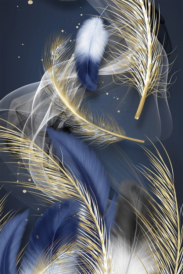 Ethereal feathers in midnight hues Ethereal feathers in midnight hues