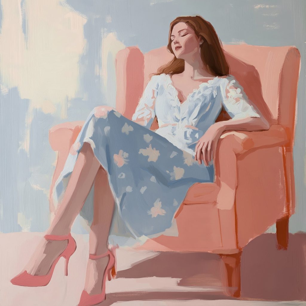 Woman sitting in a chair Woman sitting in a chair