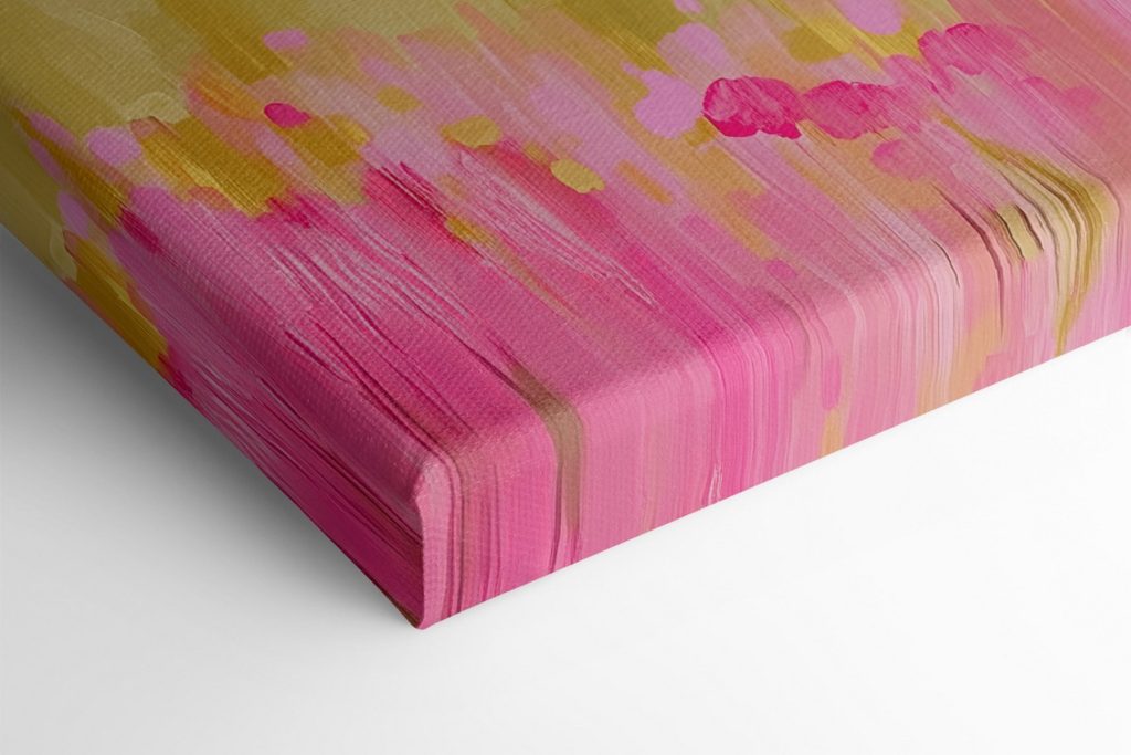 Painting of a field of pink flowers Painting of a field of pink flowers