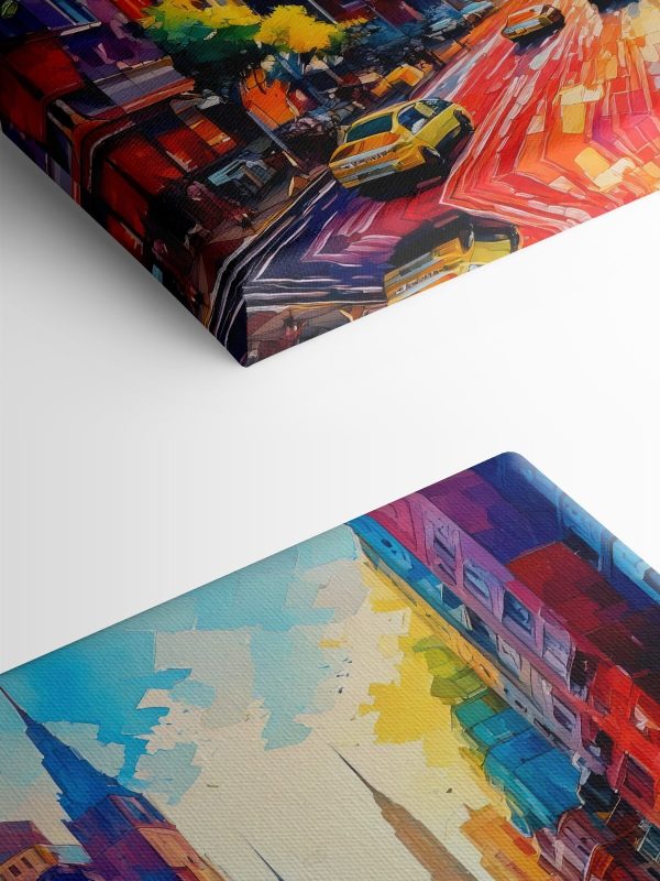 City street with cars and buildings